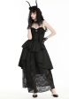 Dark In Love - Gothic Death Butterfly Layered Hi Low Black - Dress Online Hot Sale