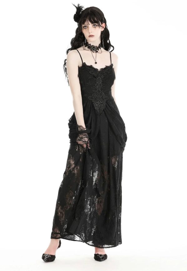 Dark In Love - Gothic Elegant Lace Black - Dress For Cheap