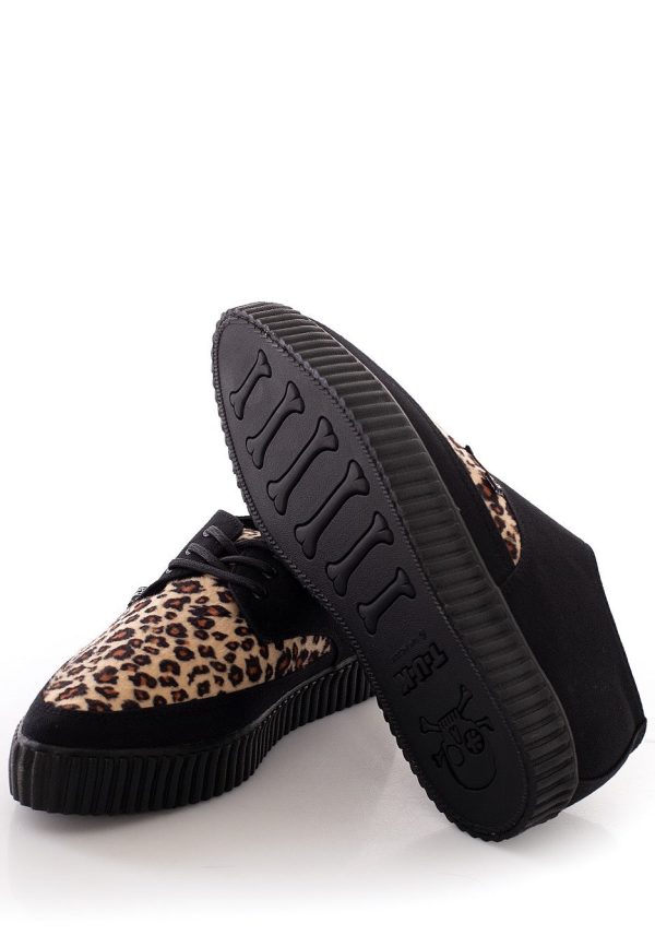 T.U.K. - Pointed Creeper Tan Leopard Vamp - Girl Shoes Online Sale