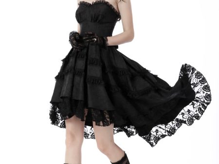 Dark In Love - Magic Girl Pleated Rose High Low Black - Dress Discount