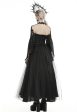 Dark In Love - Gorgeous Beaded Tulle Maxi Gothic Wedding Black - Dress Supply