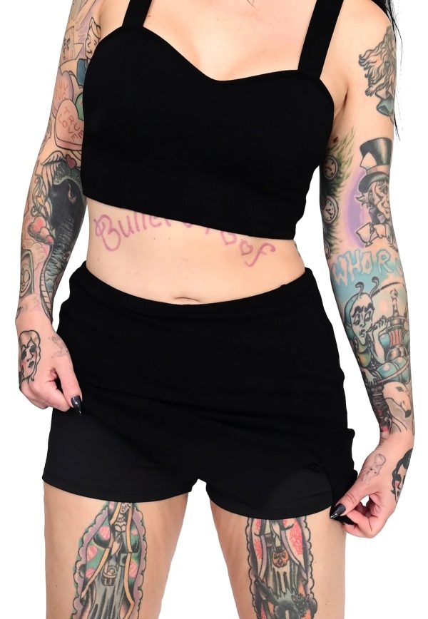 Foxblood - Bridget Mini With Built In Shorts Black - Skirt For Cheap