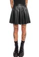 Mary Wyatt - Lacie Faux Leather Pleated Black - Skirt For Discount