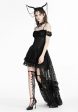 Dark In Love - Gothic Noble Romantic Lace Hi Low Black - Dress Hot on Sale