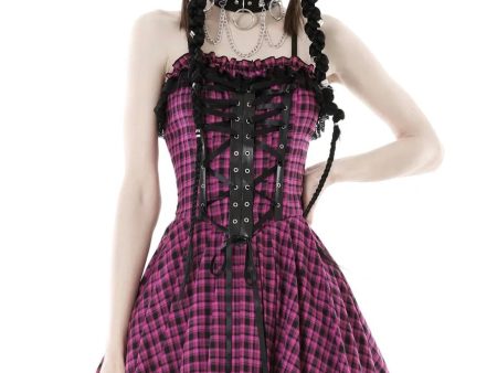 Dark In Love - Rebel Pink Check Sweet Cool Pink - Dress Sale