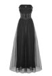 Dark In Love - Gorgeous Beaded Tulle Maxi Gothic Wedding Black - Dress Supply