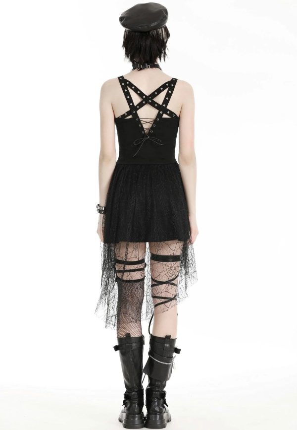 Dark In Love - Spider Web With Metal Pentagrams Black - Dress Sale