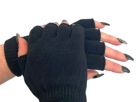 Pamela Mann - Knitted Fingerless Black - Gloves Cheap