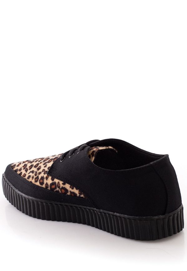 T.U.K. - Pointed Creeper Tan Leopard Vamp - Girl Shoes Online Sale