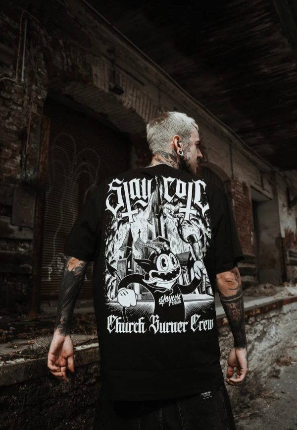 Stay Cold Apparel - Church Burner Crew Black - T-Shirt For Sale