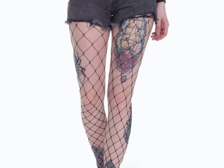 Pamela Mann - Extra Large Net With Waistband Black - Tights Supply