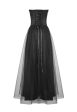 Dark In Love - Gorgeous Beaded Tulle Maxi Gothic Wedding Black - Dress Supply