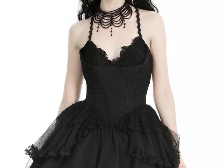 Dark In Love - Gothic Black Swan Tulle Lace Trim Black - Dress For Cheap