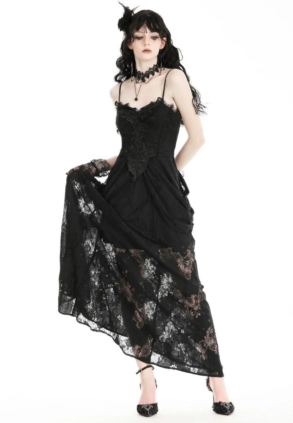 Dark In Love - Gothic Elegant Lace Black - Dress For Cheap