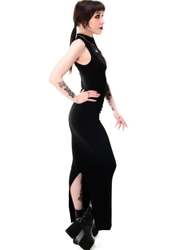 Foxblood - Claire High Neck Maxi Black - Dress Fashion