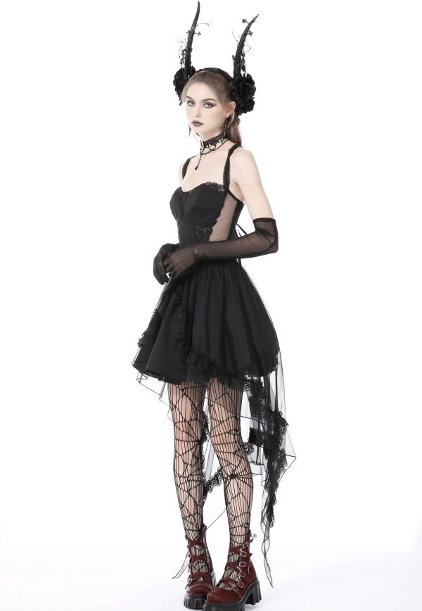 Dark in Love - Gothic Doll Cold Waist Swallowtail Halter - Dress Cheap