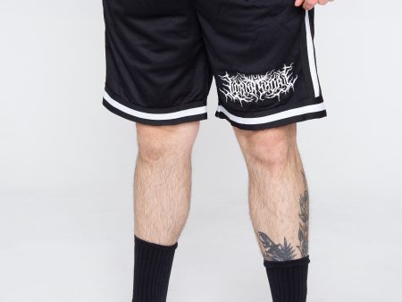 Lorna Shore - Logo White Striped - Shorts For Sale