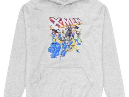 X-Men - Distressed Group Shot Heather Grey - Hoodie For Cheap