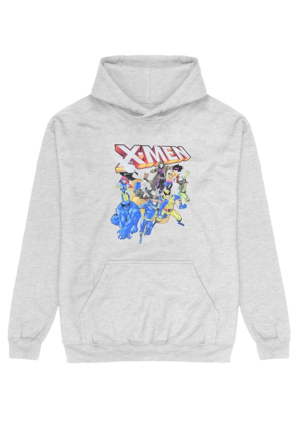 X-Men - Distressed Group Shot Heather Grey - Hoodie For Cheap