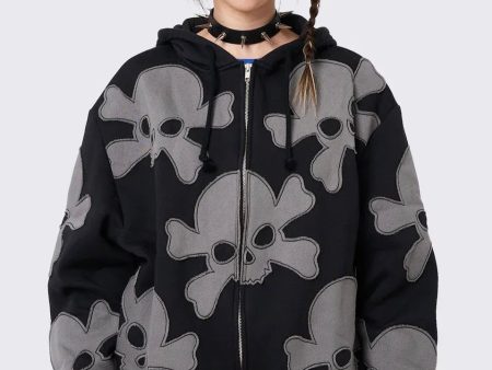 Minga London - Skull Craft Patch Oversized - Zipper Hot on Sale