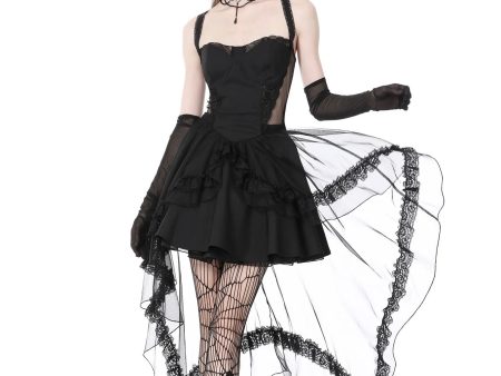 Dark in Love - Gothic Doll Cold Waist Swallowtail Halter - Dress Cheap